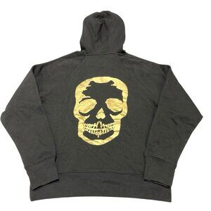 Zadig & Voltaire Sweatshirt Womens M Black Clipper Skull Gold Foil Hooded Casual